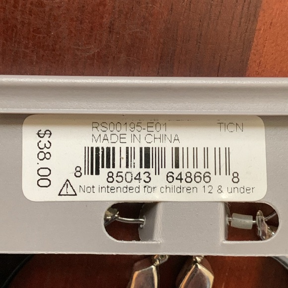 NWT Robert Lee Morris silver tone and black hoop earrings - Picture 3 of 4